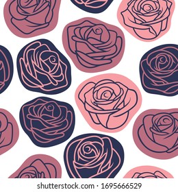 Patrón floral sin fisuras con rosas. Fondo del vector abstracto