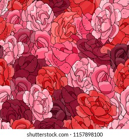 Floral seamless pattern of roses. Endless textures for wedding decoration, postcards, posters, invitations, announcements, textile.
