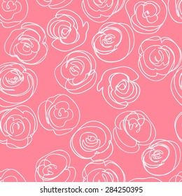 floral seamless pattern with roses. Vector illustration for your design