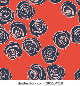 floral seamless pattern with roses. Vector illustration for your design