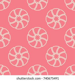 Floral seamless pattern. Salmon pink background with flower elements for wallpapers and textile
