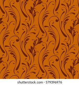 Floral seamless pattern. Sample for fabric and paper. Grass and flowers. Creative decorative design. 