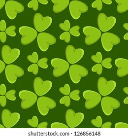 Floral seamless pattern with shamrocks - vector