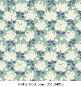 Floral seamless Pattern. Silhouette of flowers vector background