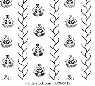 Floral seamless pattern. Simple floral ornament. Vector illustration