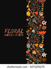 Floral seamless pattern, sketch for your design