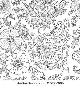 Floral seamless pattern, sketch for your design