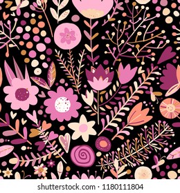 Floral seamless pattern, sketch for your design