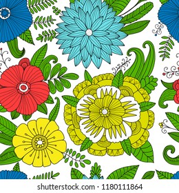 Floral seamless pattern, sketch for your design