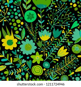 Floral seamless pattern, sketch for your design