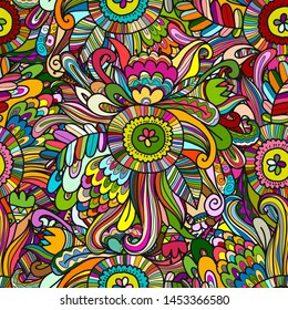 Floral seamless pattern, sketch for your design