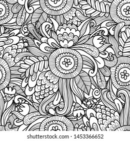 Floral seamless pattern, sketch for your design