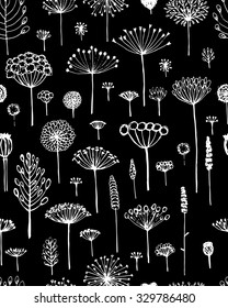 Floral seamless pattern, sketch for your design. Vector illustration
