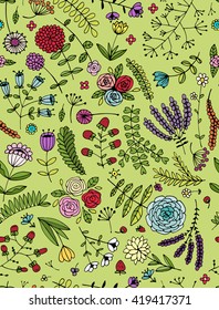 Floral seamless pattern, sketch for your design