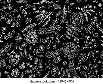 Floral seamless pattern, sketch for your design