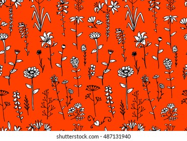 Floral seamless pattern, sketch for your design