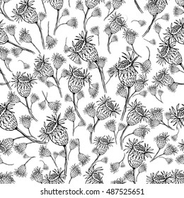 Floral seamless pattern, sketch for your design