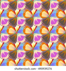 Floral seamless pattern, sketch for your design.