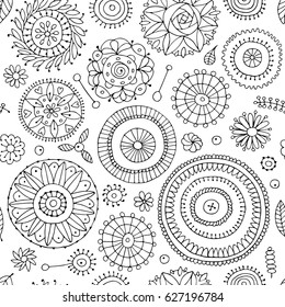 Floral seamless pattern, sketch for your design
