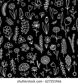 Floral seamless pattern, sketch for your design