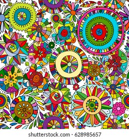 Floral seamless pattern, sketch for your design