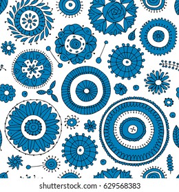 Floral seamless pattern, sketch for your design