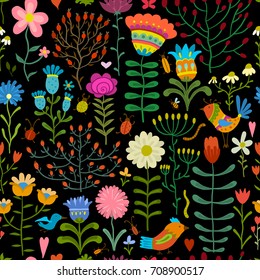 Floral seamless pattern, sketch for your design