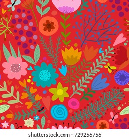 Floral seamless pattern, sketch for your design