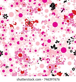 Floral seamless pattern, sketch for your design