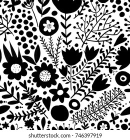 Floral seamless pattern, sketch for your design