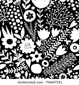 Floral seamless pattern, sketch for your design