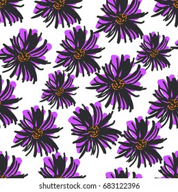 Floral seamless pattern. Sketched hand drawn doodles. Great for fabric, wallpaper, wrapping paper, surface design, wedding invitation. Vector
