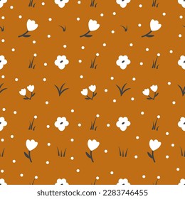 Floral seamless pattern with small flowers. Pretty for fabric, textile, wallpaper. Vector illustration