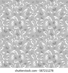 Floral seamless pattern. Soft flowery background for fabric, wrapping and paper. Decorative print. 