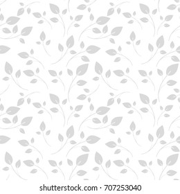 Floral seamless pattern. Soft leaves background for fabric, wrapping and paper. Delicate fashion print.