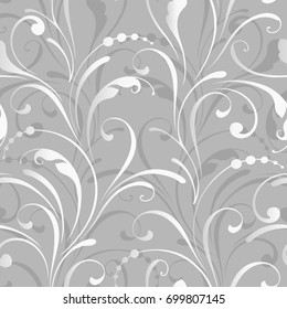 Floral seamless pattern. Soft ornamental background for fabric, wrapping, wallpaper and paper. Decorative print.