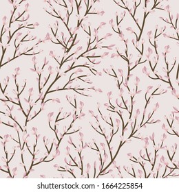 Floral seamless pattern with  soft pink flowers on background.  illustration for textile, print, wallpapers, wrapping.