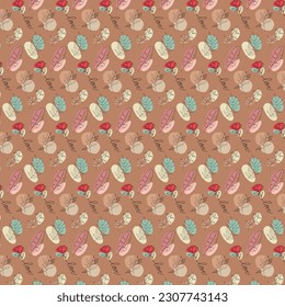 Floral Seamless Pattern With Solid Background