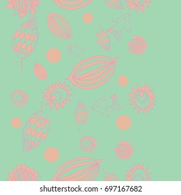 Floral  seamless   pattern with spots. Hand drawn.