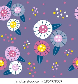 Floral seamless pattern. Spring background. Blooming Flowers, Floral paper, Spring Scrapbook. Vector illustration