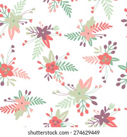 Floral seamless pattern with spring bouquets.