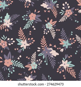 Floral seamless pattern with spring bouquets.