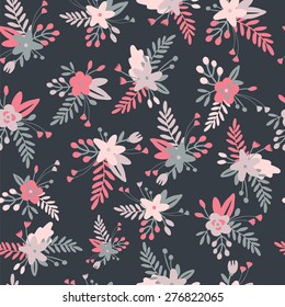 Floral seamless pattern with spring bouquets.