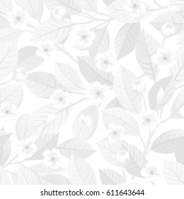 Floral seamless pattern. Spring and summer white background.