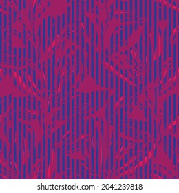 Patrón sin costuras florales con texturas rayadas para textiles y gráficos de moda