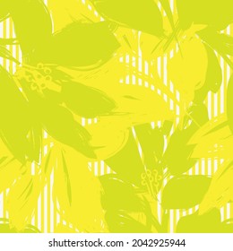 Patrón sin costuras florales con texturas rayadas para textiles y gráficos de moda