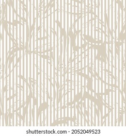 Floral seamless pattern with striped textures for fashion textiles and graphics