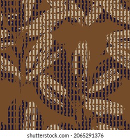 Floral seamless pattern with striped textures for fashion textiles and graphics