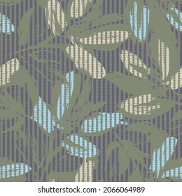 Floral seamless pattern with striped textures for fashion textiles and graphics