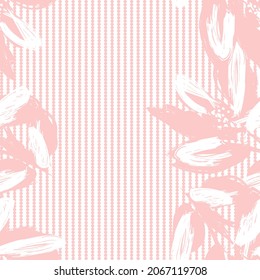 Floral seamless pattern with striped textures for fashion textiles and graphics